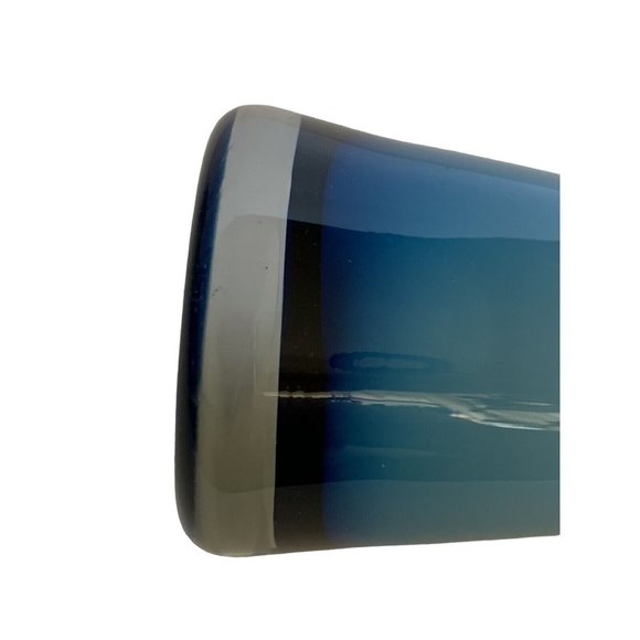 Hand Blown Art Glass Vase Tilts To One Side 6” - Picture 6 of 8